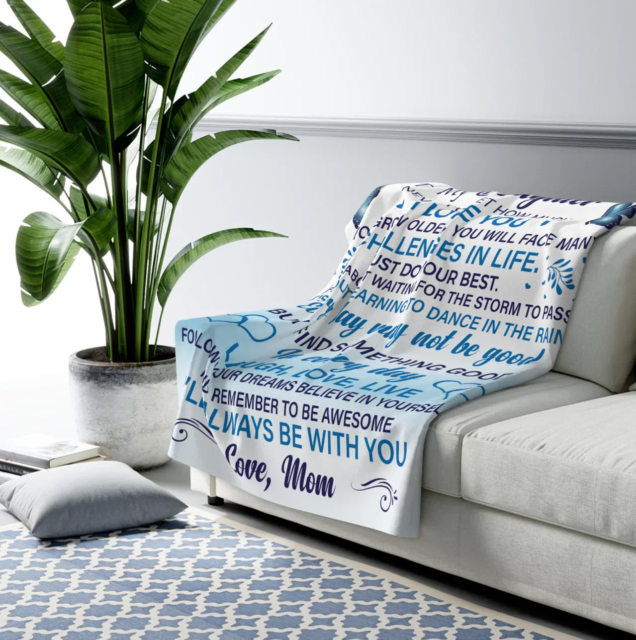 Daughter Never Forget Blanket - from mom - TLEE (SKUB07-30)