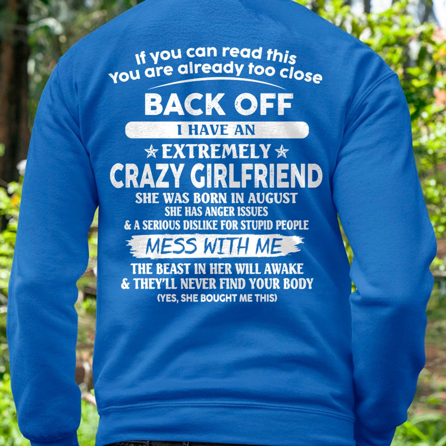 August - If You Can Read This You Are Already Too Close - Gift For Your Boyfriend, Husband From Wife - TLEE08 (SKU07-175-08)