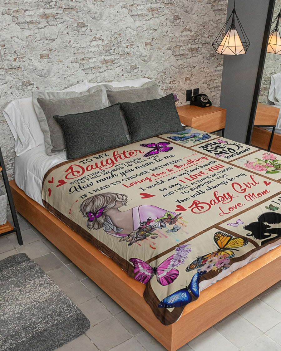 Special Gift For Your Daughter Blanket - From Mom07