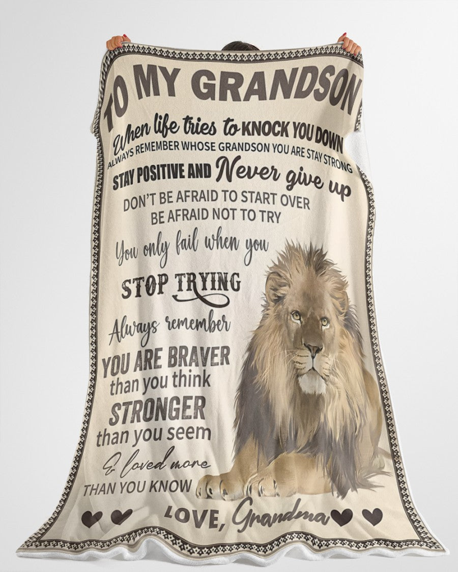 Special Gift For Your Grandson Blanket - From Grandma (SKUB12-192)