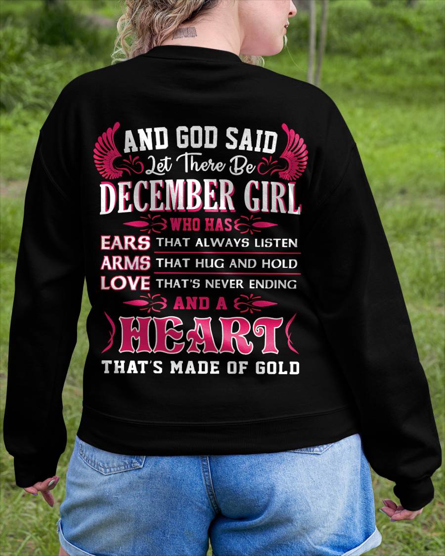 DECEMBER GIRL – EARS THAT LISTEN ARMS THAT HUG LOVE NEVER ENDING HEART OF GOLD - FOR WOMEN - TLEE12 (SKU09-75-12)