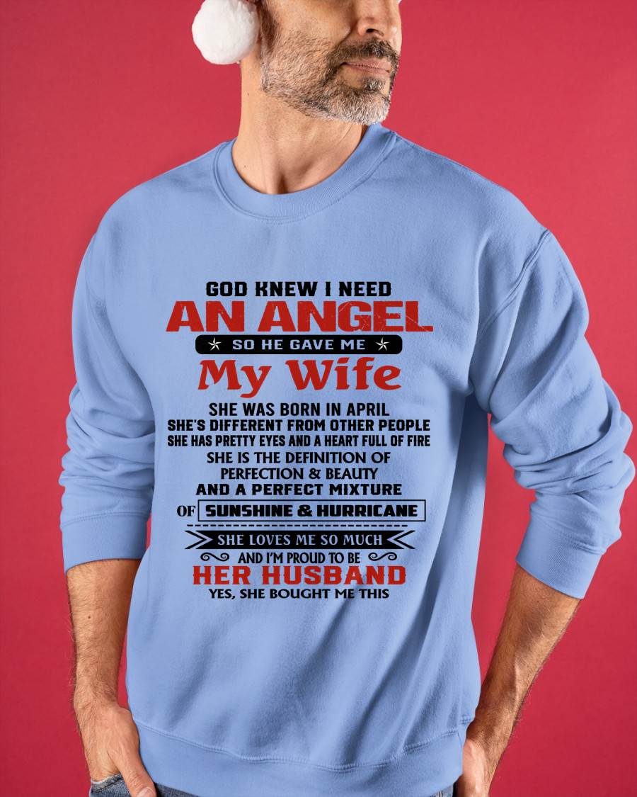 APRIL - GOD KNEW I NEEDED AN ANGEL SO HE GAVE ME MY WIFE - FROM WIFE - TLEE04 (SKU26T-01-54-04)