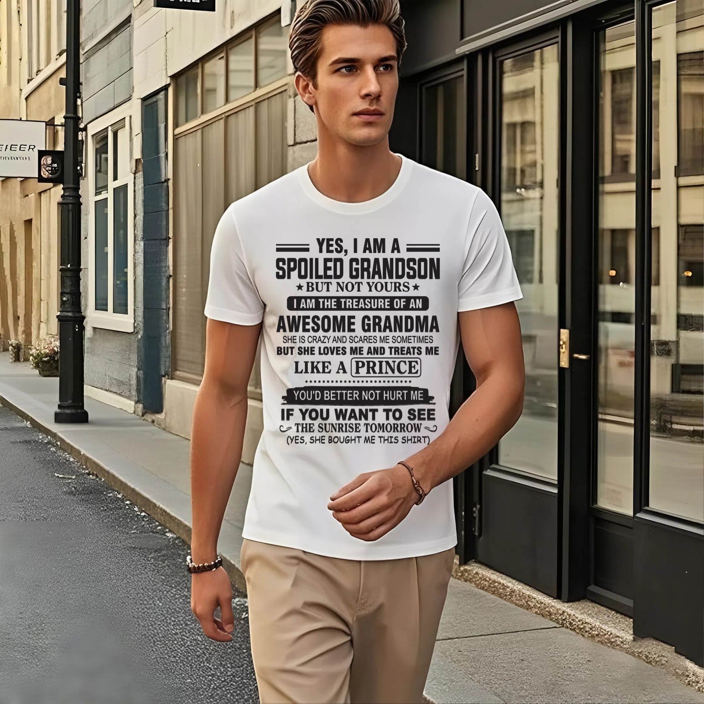 YES, I AM A SPOILED GRANDSON BUT NOT YOURS I AM THE TREASURE OF AN AWESOME GRANDMA - FROM GRANDMA - TLEE00 (SKU10-57-00)