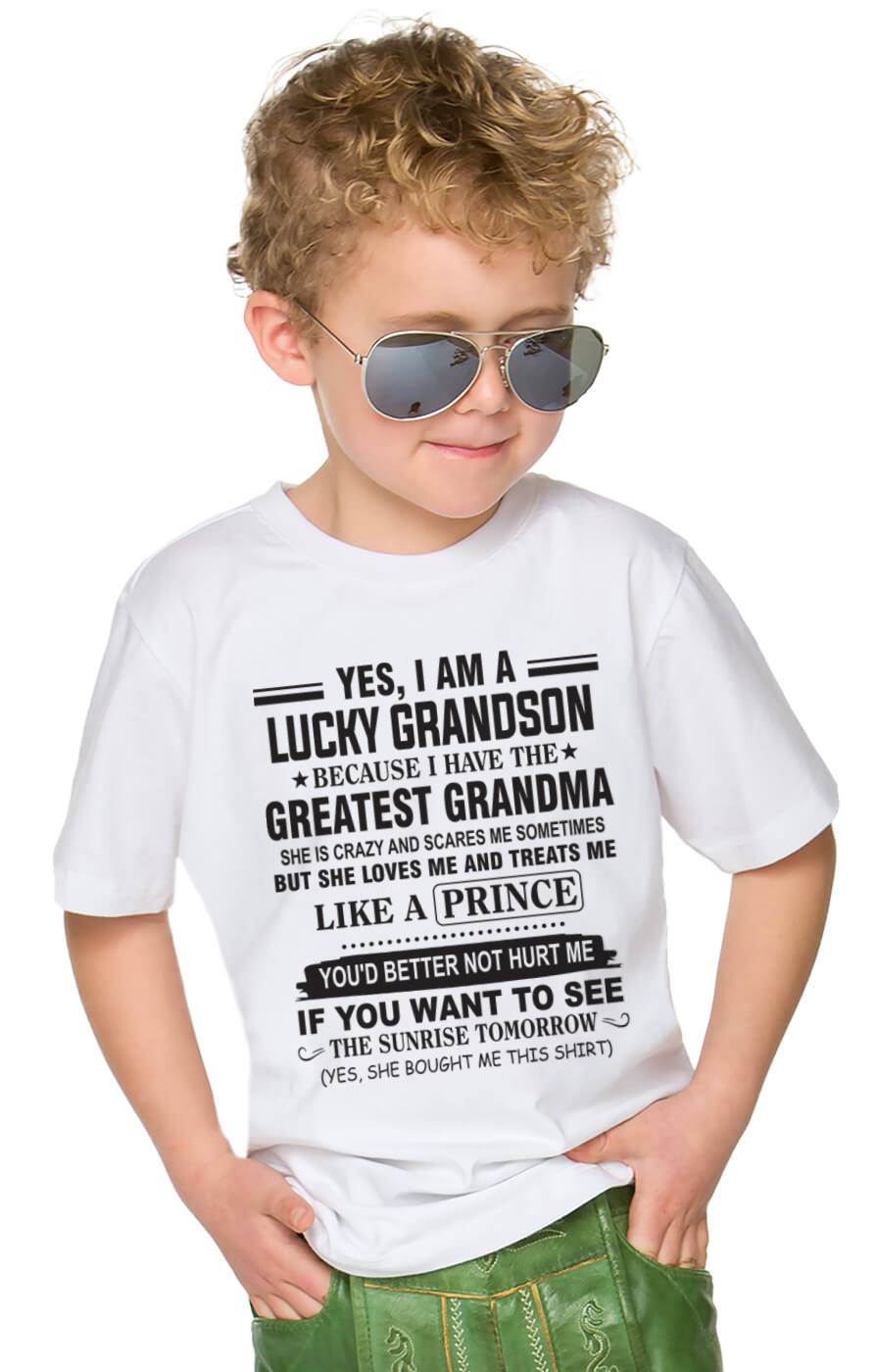 YES, I AM A LUCKY GRANDSON BECAUSE I HAVE THE GREATEST GRANDMA - FROM GRANDMA - TLEE00 (SKU10-84-00)