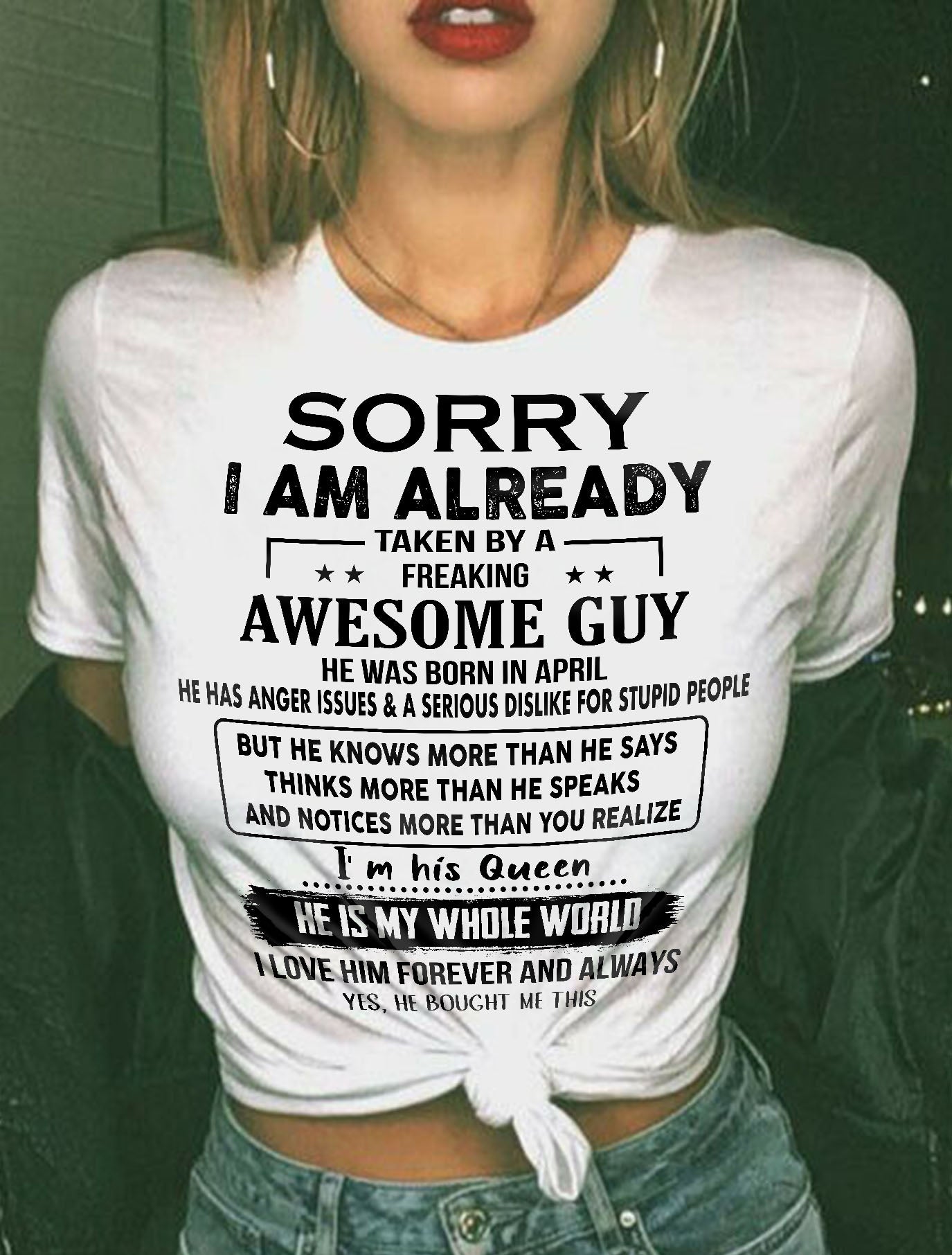 April - Awesome Boyfriend Born In April- Special gift for your Girlfriend - From Husband TLEE04 (SKUT08-11-04)