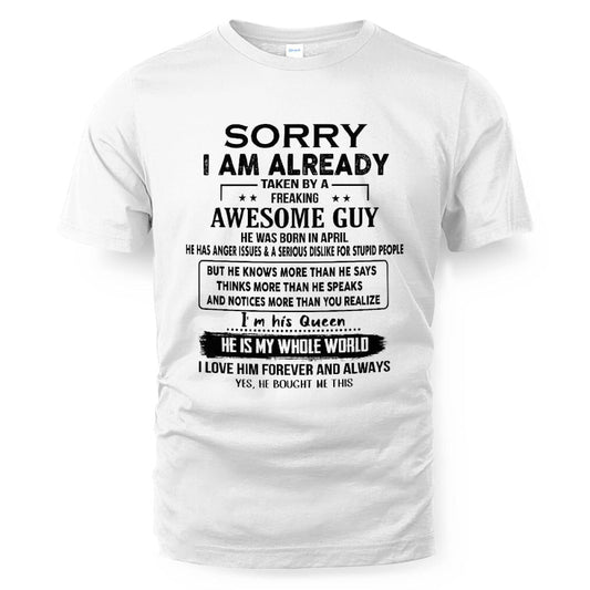April - Awesome Boyfriend Born In April- Special gift for your Girlfriend - From Husband TLEE04 (SKUT08-11-04)