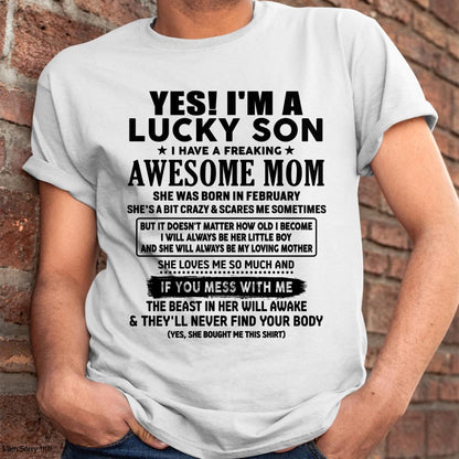 February - I am Lucky Son - Gift For Son From Mom - TLEE02 - (SKU-T1206LMS-02)