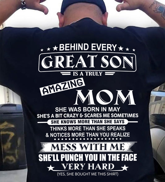 MAY - BEHIND EVERY GREAT SON IS A TRULY AMAZING MOM - FROM MOM - TLEE05 (SKU10-37-05)