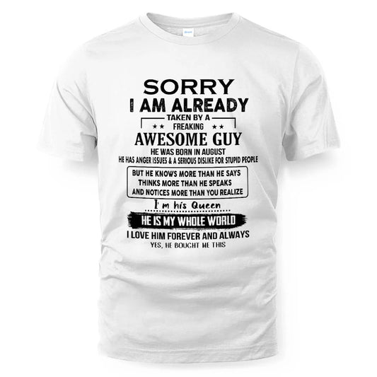 August - Awesome Boyfriend Born In August- Special gift for your Girlfriend - From Husband TLEE08 (SKUT08-11-08)