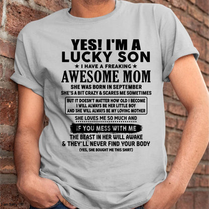 September - I am Lucky Son - Gift For Son From Mom - TLEE09 - (SKU-T1206LMS-09)