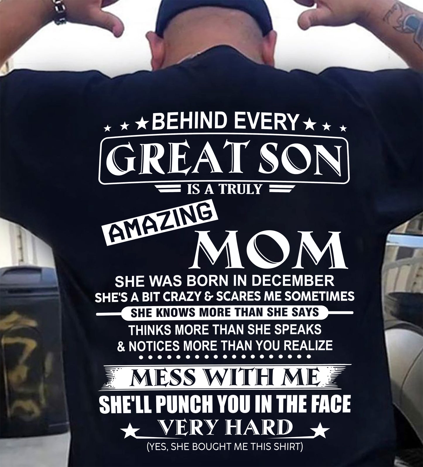 DECEMBER - BEHIND EVERY GREAT SON IS A TRULY AMAZING MOM - FROM MOM - TLEE12 (SKU10-37-12)