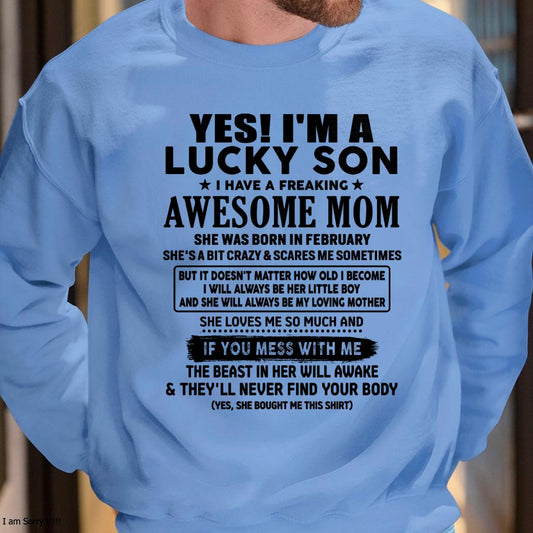 February - I am Lucky Son - Gift For Son From Mom - TLEE02 - (SKU-T1206LMS-02)