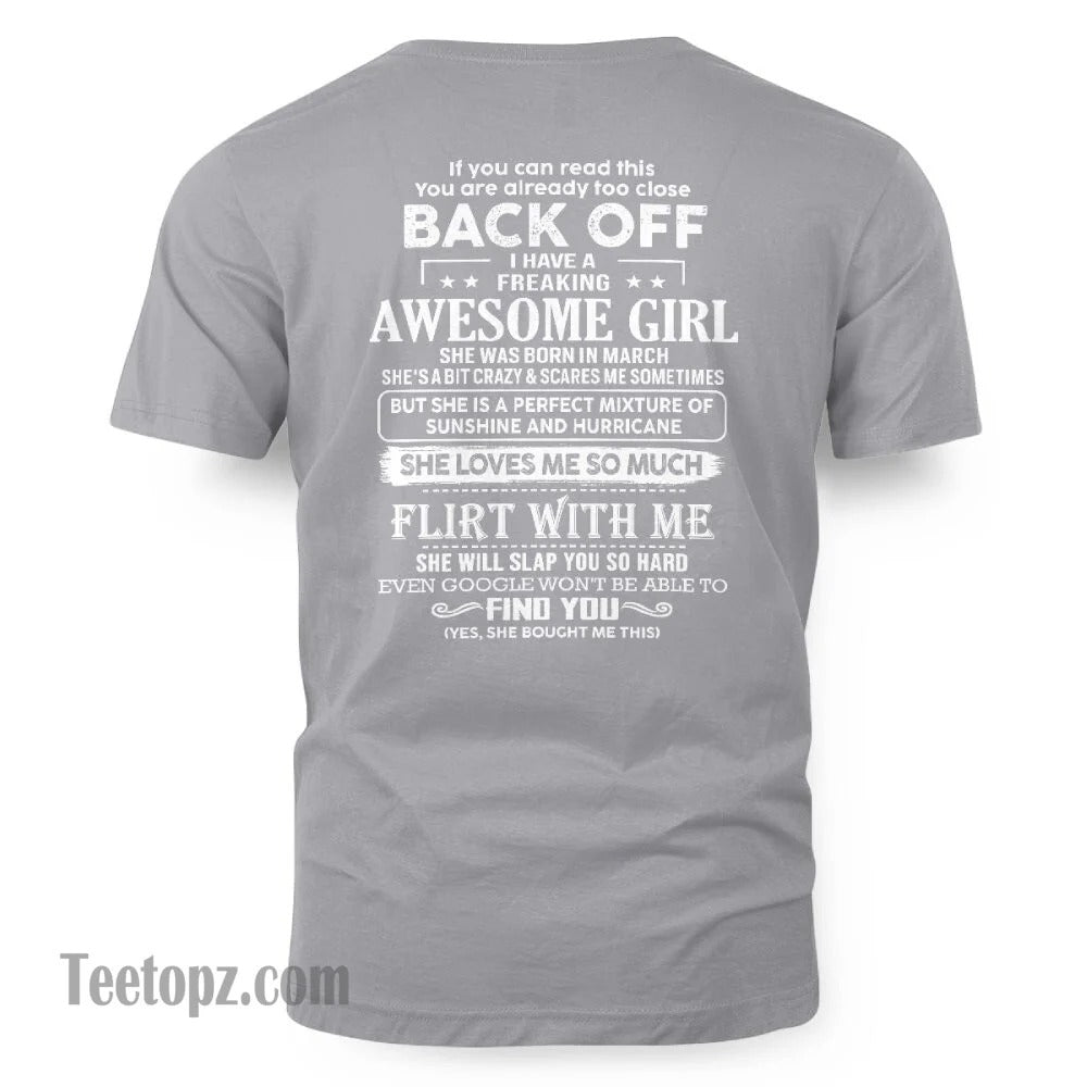 March – Awesome Girlfriend Born In March – Special gift for your Boyfriend – From Wife TLEE03 (SKU06-17-03)