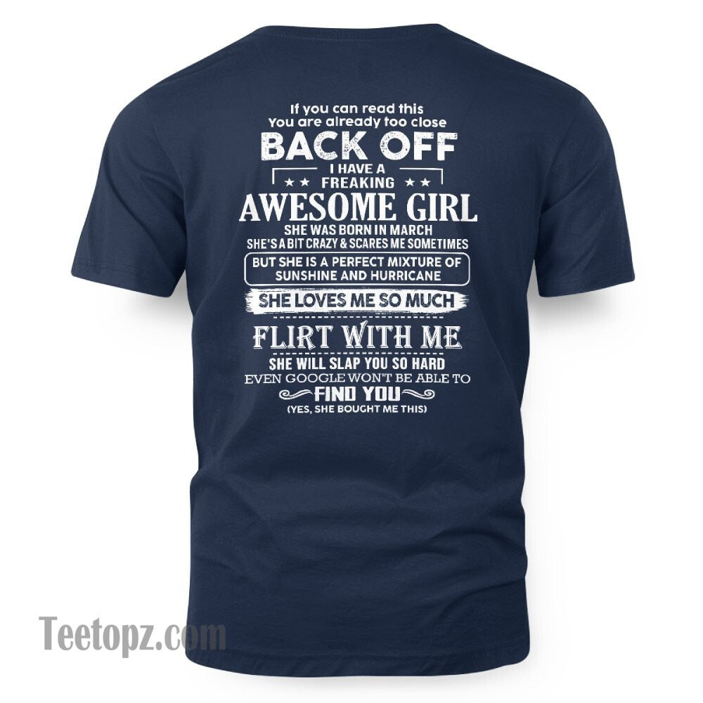 March – Awesome Girlfriend Born In March – Special gift for your Boyfriend – From Wife TLEE03 (SKU06-17-03)