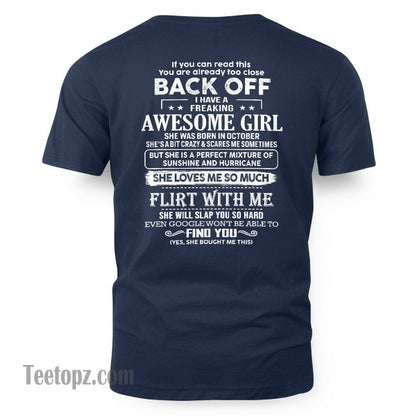 October – Awesome Girlfriend Born In October – Special gift for your Boyfriend – From Wife TLEE10 (SKU06-17-10)