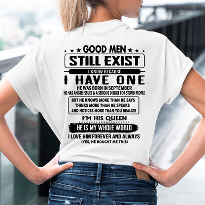 September - Good men Still Exist - gift for your girlfriend, wife from Husband - TLEE09 (SKU-GMSAU-09)