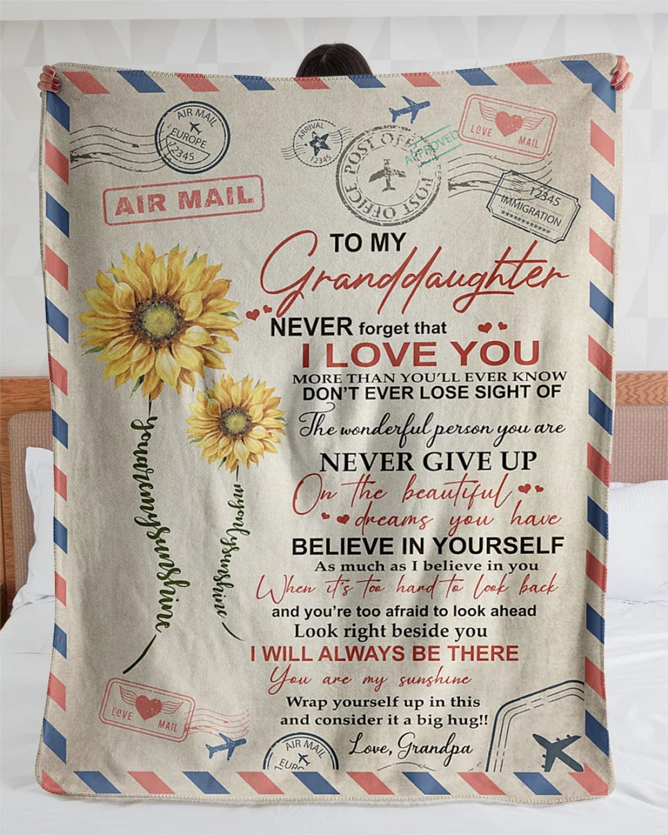 Special Gift For Your Granddaughter Blanket - From Grandpa01