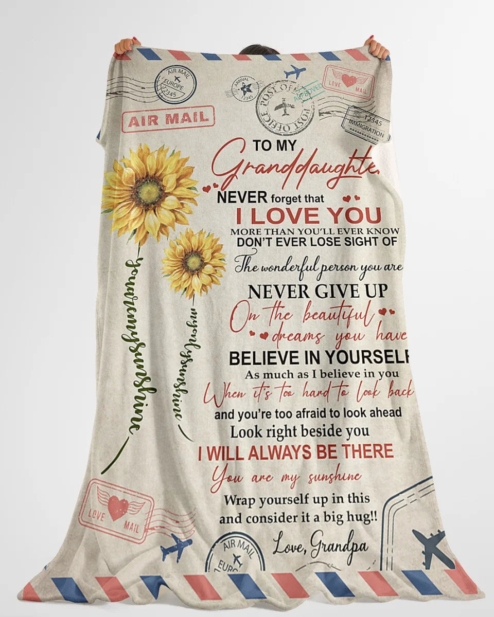 Special Gift For Your Granddaughter Blanket - From Grandpa01