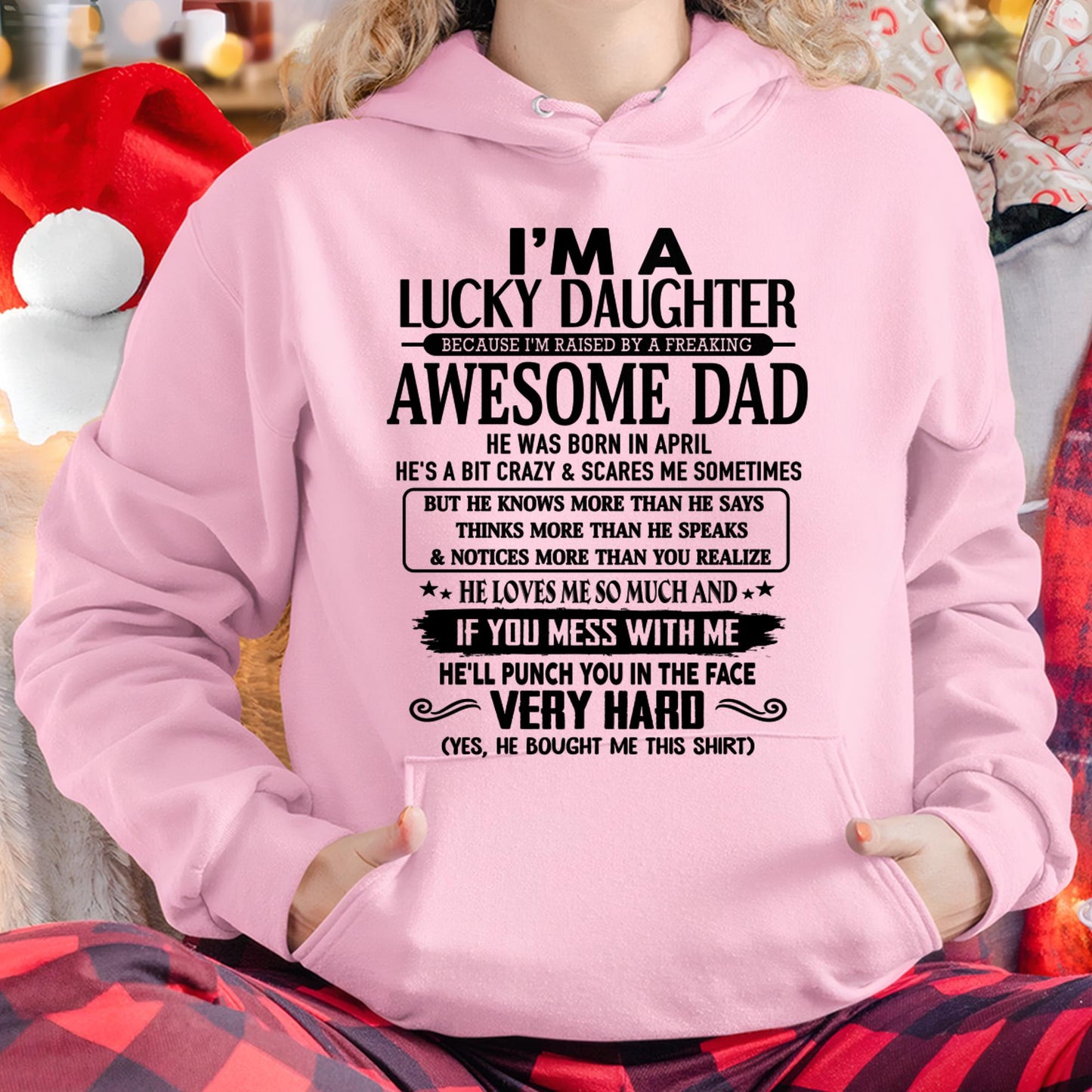 April - I'm Lucky Daughter - Gift for Daughter from Dad - TLEE04 (SKU-TLUCKYDD-04)