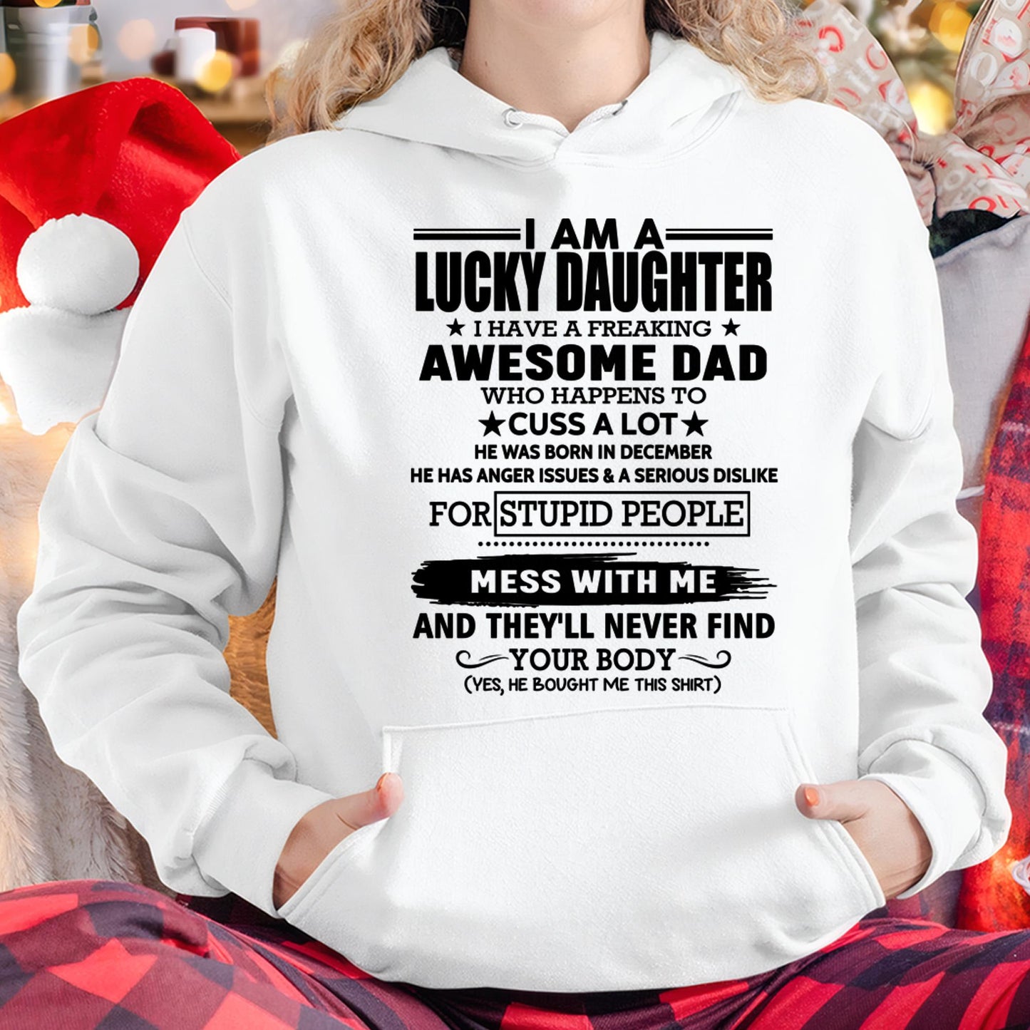 December - I'm Lucky Daughter - Gift for Daughter from Dad - TLEE12 (SKU-T1406DD-12)