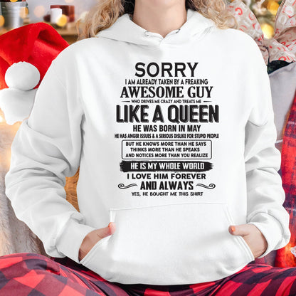 May - Sorry I am already taken by a freaking awesome guy - Gift for Wife From Husband - TLEE05 (SKU08-25-05)