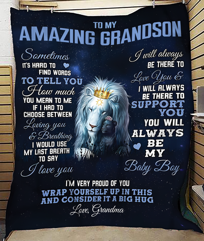 Special Gift For Your Grandson Blanket - From Grandma  (SKUB11-84) FULL