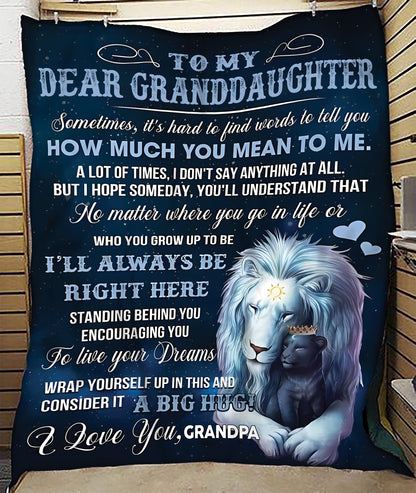 Special Gift For Your Granddaughter Blanket - From Grandpa (SKUB10-103) FULL