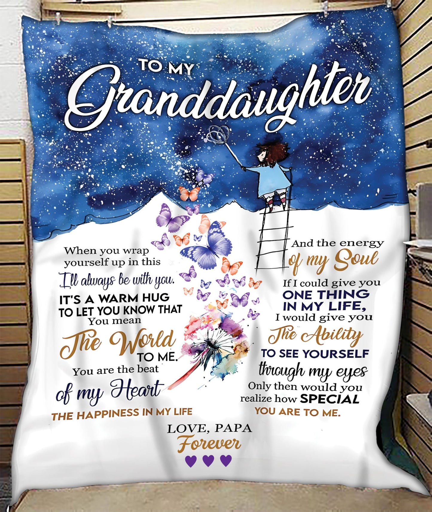 TO MY GRANDDAUGHTER - GIFT FOR GRANDDAUGHTER - Sherpa Fleece Blanket (SKUB10-82)