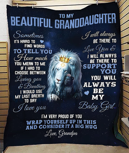 Special Gift For Your Granddaughter Blanket - From Grandpa (SKUB10-175) FULL