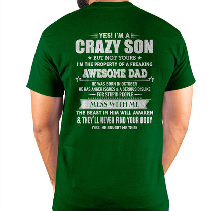 OCTOBER - YES! I'M A CRAZY SON - GIFT FOR SON FROM DAD - TLEE10 (SKU07-52-10)