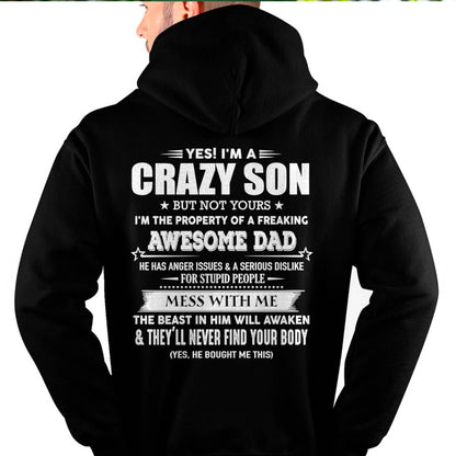 YES! I'M A CRAZY SON - GIFT FOR SON FROM DAD - TLEE00 (SKU07-52-00)