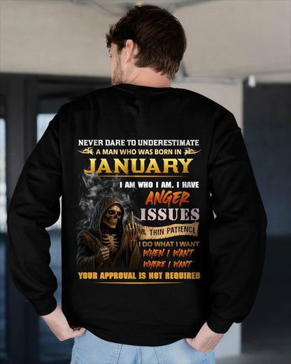 JANUARY - NEVER UNDERESTIMATE A MAN WHO KNOWS WHO HE IS - FOR MAN - TLEE01 (SKU26T-01156-01)