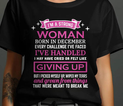 DECEMBER – I’M A STRONG WOMAN – I FALL, I CRY, BUT I NEVER GIVE UP - FOR WOMEN - TLEE12 (SKU10-66-12)