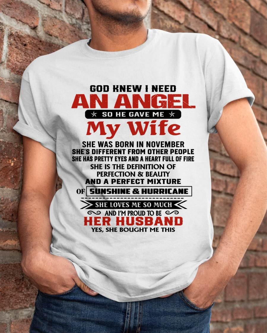 NOVEMBER - GOD KNEW I NEEDED AN ANGEL SO HE GAVE ME MY WIFE - FROM WIFE - TLEE11 (SKU26T-01-54-11)