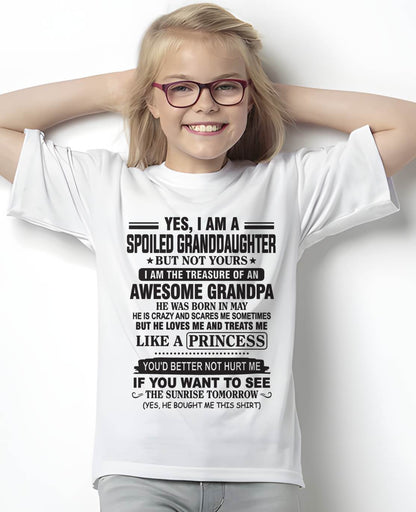 MAY - A SPECIAL SHIRT FOR MY GRANDDAUGHTER , LOVED LIKE A PRINCESS BY GRANDPA - FROM GRANDPA - TLEE05 (SKU10-119-05)