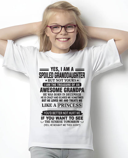 DECEMBER - A SPECIAL SHIRT FOR MY GRANDDAUGHTER , LOVED LIKE A PRINCESS BY GRANDPA - FROM GRANDPA - TLEE12 (SKU10-119-12)