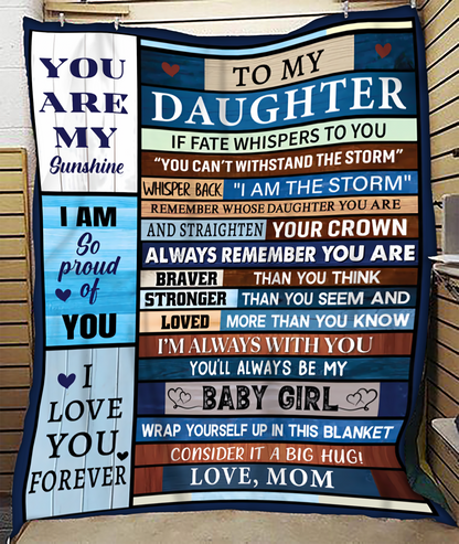 BLANKET FOR DAUGHTER – COMFORT & WARMTH GIFT FROM MOM Sherpa Fleece Quilt Blanket NTTD00 (SKUB-BLK-MOMD)