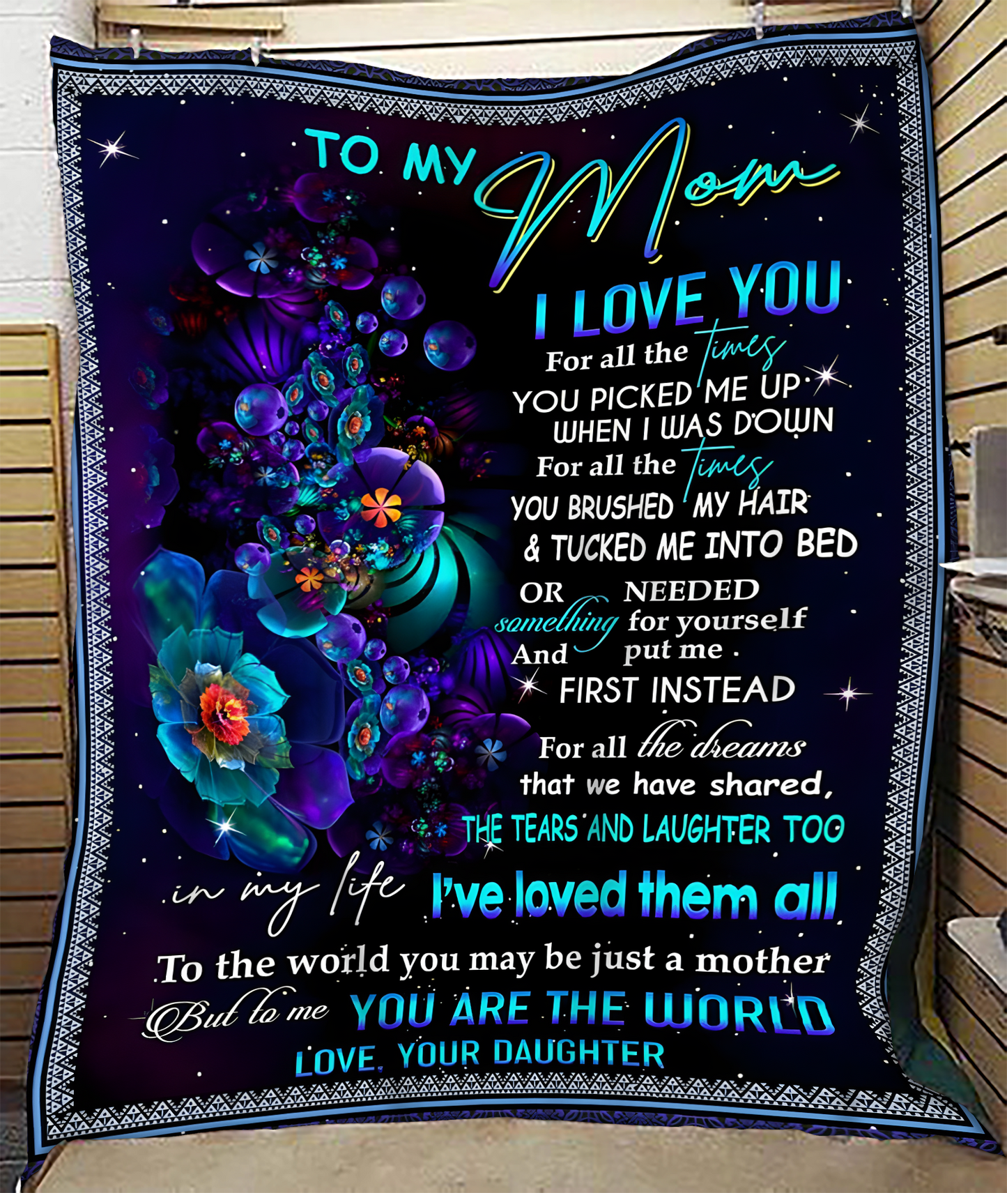 TO MY MOM - GIFT FOR MOTHER - Sherpa Fleece Quilt Blanket (SKUB-BLK-DAU01)