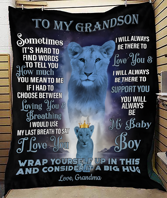 Special Gift For Your Grandson Blanket - From Grandma (SKUB12-14)