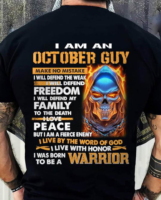 OCTOBER - A WARRIOR BY BLOOD, A BELIEVER BY HEART - GIFT FOR MAN - TLEE10 (SKU10-51-10)