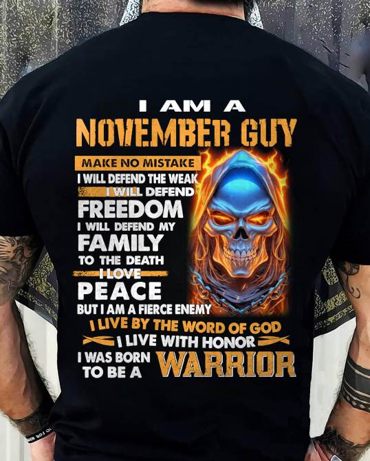 NOVEMBER - A WARRIOR BY BLOOD, A BELIEVER BY HEART - GIFT FOR MAN - TLEE11 (SKU10-51-11)