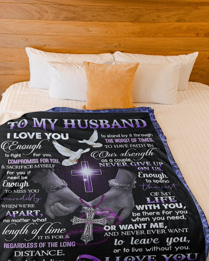 TO MY HUSBAND - GIFT FOR HUSBAND - Sherpa Fleece Quilt Blanket (SKUB-BLK-WIFE01)