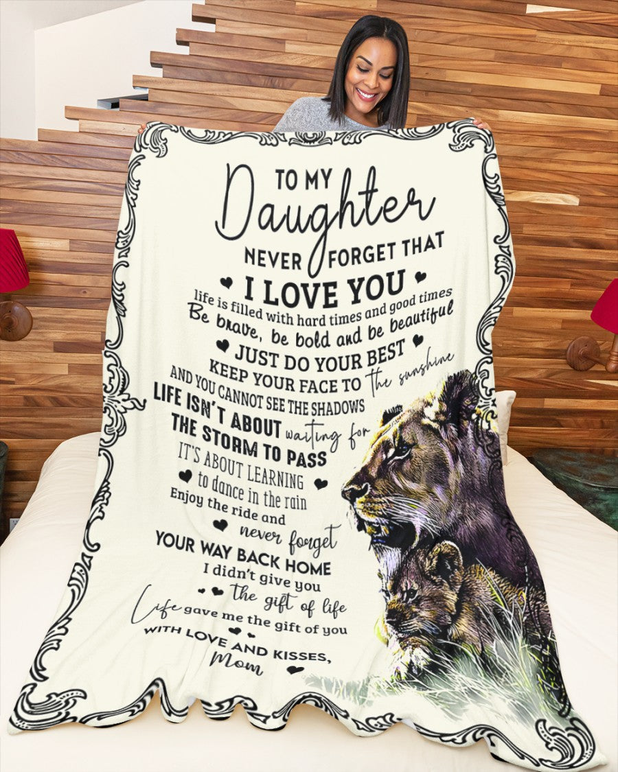 TO MY DAUGHTER - GIFT FOR DAUGHTER - Sherpa Fleece Quilt Blanket (SKUB-BLK-MOM01)