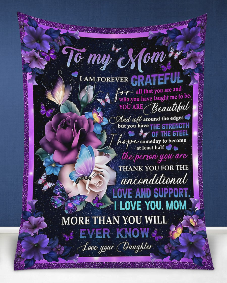 TO MY MOM - GIFT FOR MOTHER - Sherpa Fleece Quilt Blanket (SKUB-BLK-DAU00)