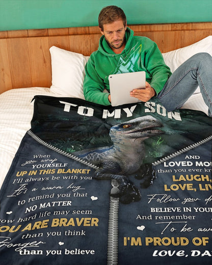 BLANKET FOR SON – COMFORT & WARMTH GIFT FROM DAD Sherpa Fleece Quilt Blanket NTTD00 (SKUB-BLK-DADS1)