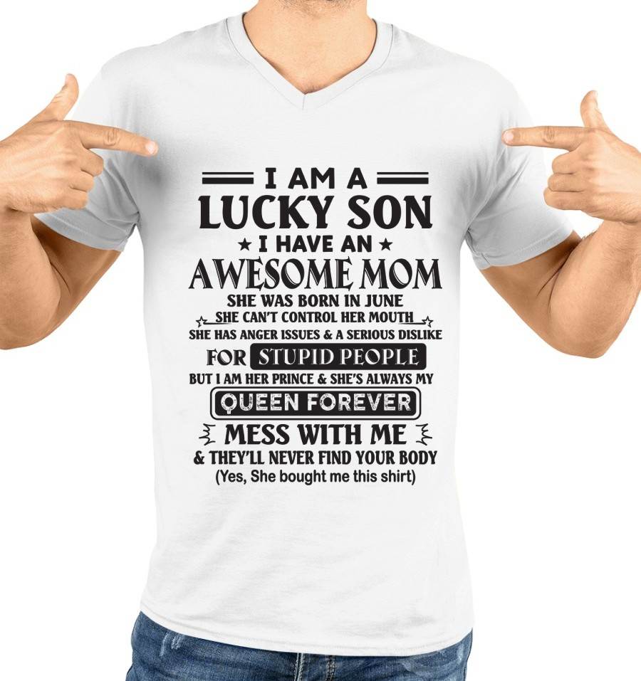 JUNE - I AM A LUCKY SON I HAVE AN AWESOME MOM - FROM MOM - TLEE06 (SKU11-37-06)