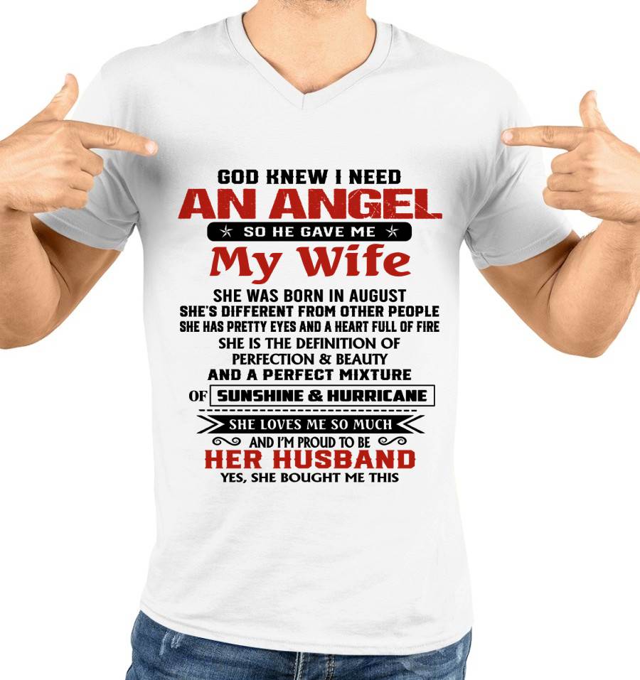 AUGUST - GOD KNEW I NEEDED AN ANGEL SO HE GAVE ME MY WIFE - FROM WIFE - TLEE08 (SKU26T-01-54-08)