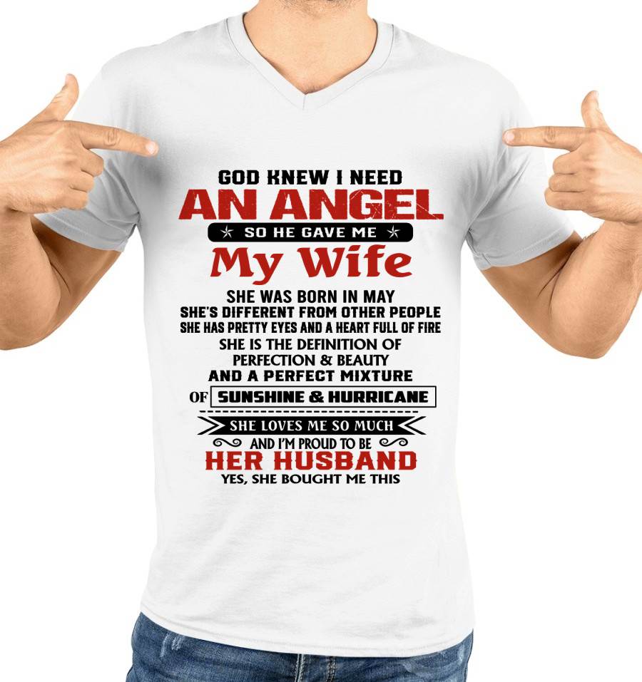 MAY - GOD KNEW I NEEDED AN ANGEL SO HE GAVE ME MY WIFE - FROM WIFE - TLEE05 (SKU26T-01-54-05)