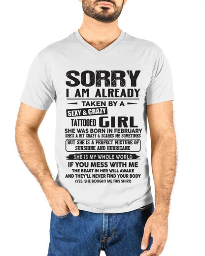 February - Sorry I Am Already Taken By A Sexy & Crazy Tattooed Girl - Gift From Wife - TLEE02 (SKU08-90-02)