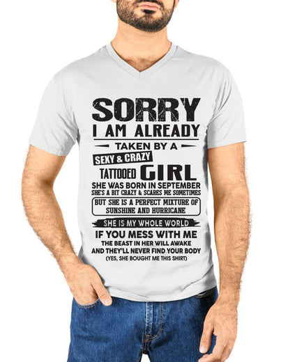 September - Sorry I Am Already Taken By A Sexy & Crazy Tattooed Girl - Gift From Wife - TLEE09 (SKU08-90-09)